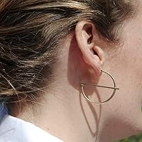 DoubleNine Hoop Earrings Boho Circle Gold Geometric Earrings Stud Wedding Bridal Jewelry for Women Girls (gold)
