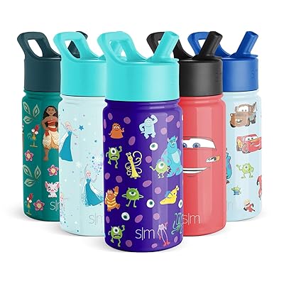 Simple Modern Disney Minnie Mouse Kids Water Bottle with Straw Lid | Reusable Insulated Stainless Steel Cup for School | Summit Collection | 14oz