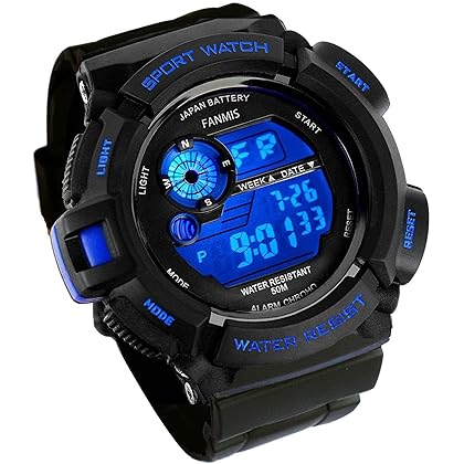 FANMIS Mens Military Multifunction Digital LED Watch Electronic Waterproof Alarm Quartz Sports Watch