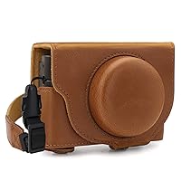 MegaGear MG1732 Ever Ready Leather Camera Case Compatible with Sony Cyber-Shot DSC-RX100 VII - Light Brown