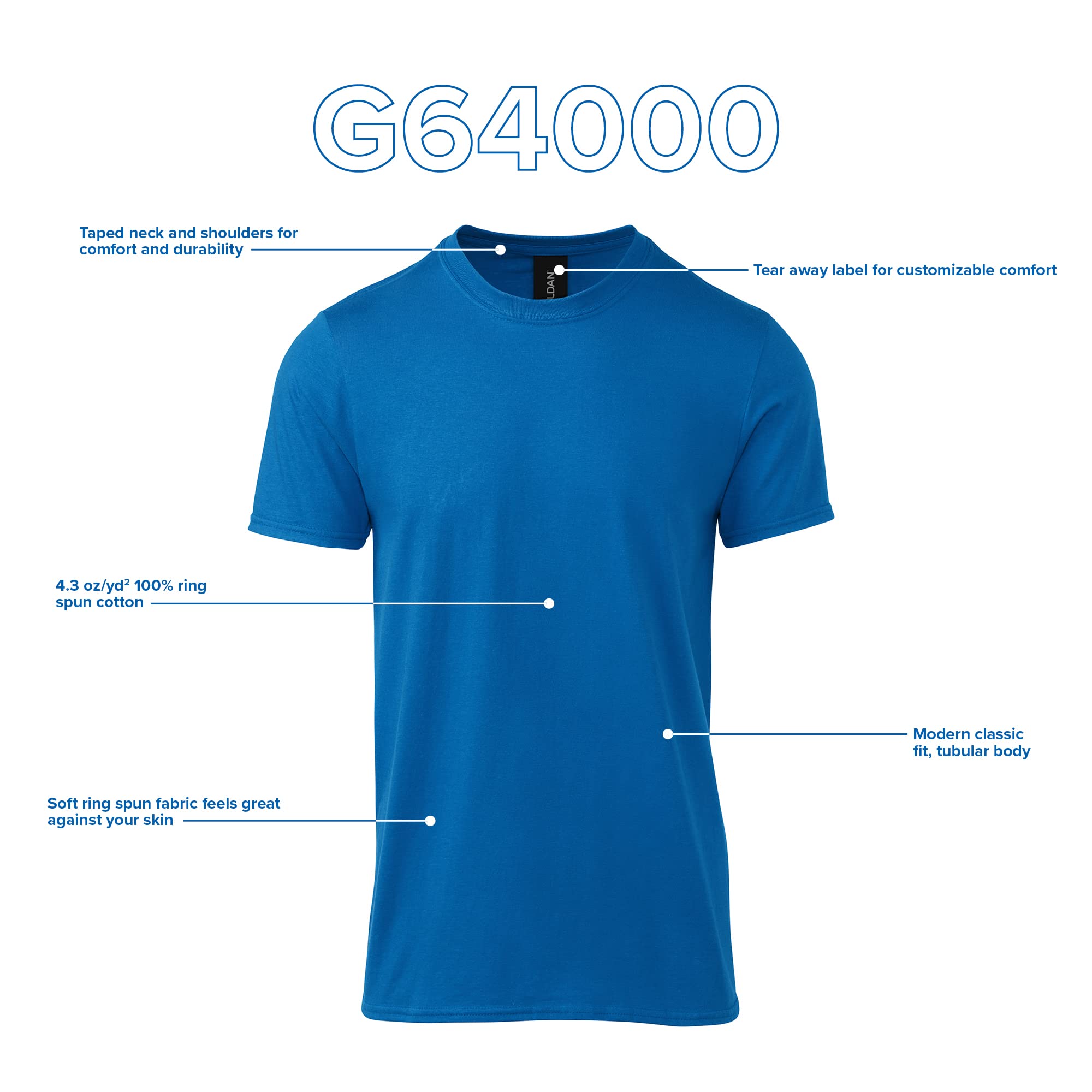 Gildan Men's Softstyle Cotton T-Shirt, Style G64000, Multipack