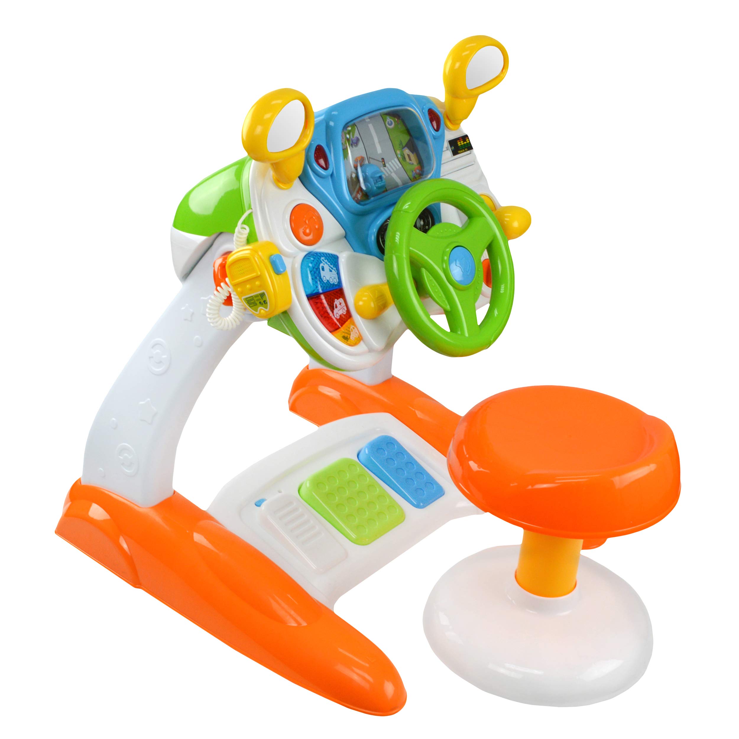 Baby Interactive Simulation Toys - Play Pretend Realistic Driving Play Station for Toddlers and Young Children - Battery Operated - Lights up with Sounds