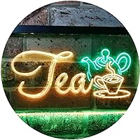 ADVPRO Tea Shop Dual Color LED Neon Sign Green & Yellow 24