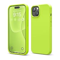 elago Compatible with iPhone 15 Case, Liquid Silicone Case, Full Body Protective Cover, Shockproof, Slim Phone Case, Anti-Scratch Soft Microfiber Lining, 6.1 inch (Lime Green)