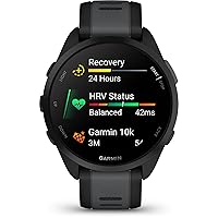 Garmin Forerunner 165 Music, Running Smartwatch, Colorful AMOLED Display, Training Metrics and Recovery Insights, Music on Your Wrist, Black