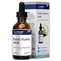 Fulvic Humic Acid Ionic Trace Minerals with Electrolytes Liquid Supplement. Plant Derived Mineral Drops, 75+ Trace Minerals for Energy Boost and Hydration. Up to 8 Months Supply. 2oz.