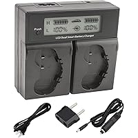 Dual Battery Charger for Nikon EN-EL18, EN-EL18a, EN-EL18b, EN-EL18c, EN-EL18d, EN-EL18e Battery (Auto Shut-Off Unless at Least One Battery is Being Charged)