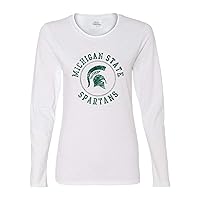 NCAA Distressed Circle Logo, Team Color Womens Long Sleeve