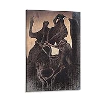 Zoomorphic Couple by Max Ernst Vintage Poster Cubism Realism Modern Art Canvas Wall Art Print Poster For Home School Office DecorPrint Canvas Poster Bedroom Decor Sports Landscape Office Room Decor Gi