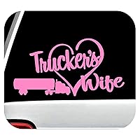 Trucker's Wife Tanker Truck Car Decal Sticker for Car WIndow Pink