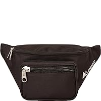 Everest Signature Embroidery Waist Pack, Black, One Size