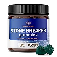 HERBAMAMA Stone Breaker Gummies - Chanca Piedra Chewable Supplement for Kidney Stone Relief - May Help with Urinary Tract Cleanse - Vegan, Gluten-Free - 60 Count