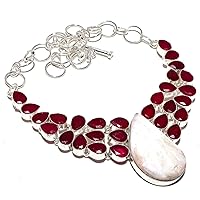 Scolecite, Yellow Sapphire Gemstone 925 Sterling Silver Necklace 18