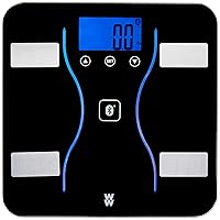 Weight Watchers Scales by Conair Bathroom Scale for Weight, Glass Digital Scale, Bluetooth Scale, BMI Scales Digital Weight and Body Fat for up to 9 Users, Measures Weight up to 400 Lbs, Black