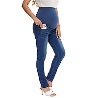 HOFISH Women's Support Skinny Jeans Over The Belly Utimate Comfort Stretchy Pregnancy Denim Pants
