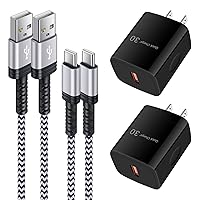 20W Single Port USB Wall Charger Plug Fast Charging Block and Cable Cord 10 ft Cell Phone Charger Type C for Samsung Galaxy S22 Ultra S21 S20 FE 5G, A12 A13 A20 A50, A11 A01 A32 A51,S10 Pixel 7 Pro 6