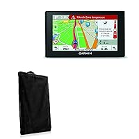 BoxWave Case Compatible with Garmin DriveSmart 50LMT - Velvet Pouch, Soft Velour Fabric Bag Sleeve with Drawstring - Jet Black