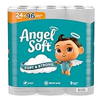 Angel Soft Toilet Paper, 24 Mega Rolls = 96 Regular Rolls, Soft and Strong Toilet Tissue