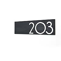 Interior Modern Number Plague - Black Marine Plywood and White Acrylic numbers - Contemporary Sign - Apartment door number - Hotel Room number