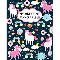 My Sticker Collecting Book Album: The Perfect Unicorns: Large Sticker Album for Girls, Blank Sticker Album For Collecting Stickers, Big Sticker Book ... Journal 8.5x11In ( Ideal Unicorns Cover )