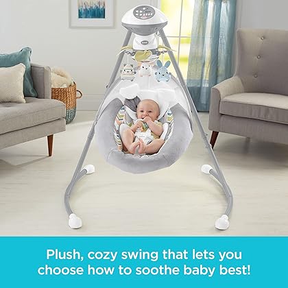 Fisher-Price Sweet Snugapuppy Swing, dual motion baby swing with music, sounds and motorized mobile