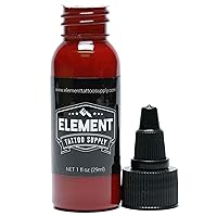 Ruby Red Tattoo Ink - 1oz Bottle for Color Tattooing and Shading - Permanent - Bright - Bold - Solid - Easy to use - Pigment - Pre Disperse - Professional Artist