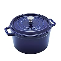 Staub Cast Iron 5-qt Tall Cocotte - Dark Blue, Made in France