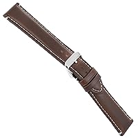 22mm Hadley Roma Brown Contrast Stitched Oil Tan Leather Mens Band XL 885
