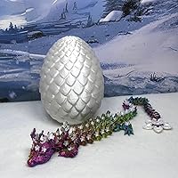 3D Printed Articulated Dragon, Cherry Blossom Dragon with Dragon Egg, 12