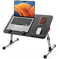 SAIJI Laptop Bed Tray Table, Adjustable Home Office Standing Desk Portable Lightweight Foldable Lap Desk for Sofa Couch Floor Working Studying Reading Writing Eating,Fit Up to 17