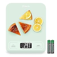 Food Kitchen Scale, Digital Grams and Ounces for Weight Loss, Baking, Cooking, Keto and Meal Prep, LCD Display, Medium, Green