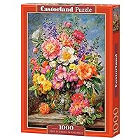 CASTORLAND 1000 Piece Jigsaw Puzzle, June Flowers in Radiance, Flower and Plants Puzzle, Painting Puzzle, Adult Puzzle, Castorland C-103904-2