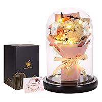 Mom Gifts for Mothers Day,Sparkly Rose Flowers Gifts for Her, Light Up Rose in Glass Dome, 2 Lighting Mode,Eternal Rose for Anniversary Wedding Valentines Party Birthday Gifts for Women