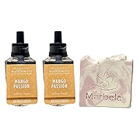 Bath & Body Works Mango Passion Wallflowers Fragrance Refill 2 Pack With a Himalayan Salts Springs Sample Soap