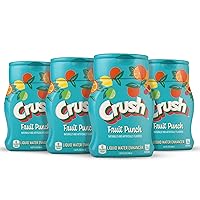 CRUSH Crush, Fruit Punch, Liquid Water Enhancer – New, Better Taste (4 Bottles, Makes 96 Flavored Water Drinks) 1.62 Fl Oz (Pack of 1)