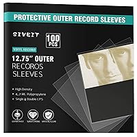 CCidea 50 Record Sleeves for Vinyl Record- Crystal Clear Premuim Vinyl  Record Sleeves Protector |12.75 x 12.75 Record Sleeves Outer for 12  Single 