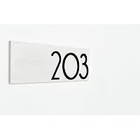 Interior Modern Number Plague - White Marine Plywood and Black Acrylic numbers - Contemporary Sign - Apartment door number - Hotel Room number