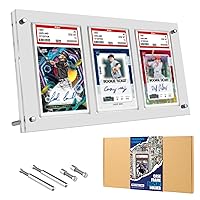 3-Slot Clear PSA Card Display Frame - Plastic Trading Card Stand for Collectibles Baseball Basketball Football Soccer and Sports Start Cards (1 Pack Desk Frame)
