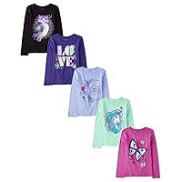 Girls' Animals Long Sleeve Graphic T-Shirts, Multipacks
