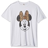 Disney Men's Characters Modern Minnie Face Leopard T-Shirt