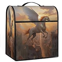 Flying Winged Pegasus Space (03) Coffee Maker Dust Cover Mixer Cover with Pockets and Top Handle Toaster Covers Bread Machine Covers for Kitchen Cafe Bar Home Decor