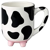 Udderly Cow Mug with Non-Skid Silicone Feet, Hand Painted Ceramic, 20 fl.oz.