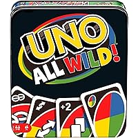 Mattel Games UNO All Wild Card Game for Family Night, Travel Game in Collectible Tin Where All Cards Are Wild, 2-10 Players (Amazon Exclusive)