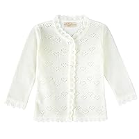 Lilax Baby Girls' Little Hearts Knit Cardigan Sweater