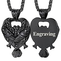 FaithHeart Norse Viking Raven Necklace for Men Women Vintage Celtic Crow Raven Jewelry- Can Engrave