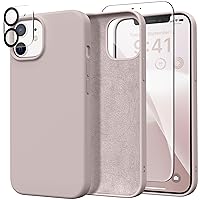 Magnetic Silicone for iPhone 12 Case and iPhone 12 Pro Case, [Compatible with Magsafe][Screen Protector + Camera Lens Protector], Microfiber Lining Shockproof Protective Cover 6.1