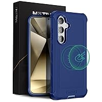 Designed for Samsung Galaxy S24 Plus case, Quad-Layer Compatible with MagSafe, Shockproof, 15 FT Military Grade Drop Protection, Heavy Duty Protective Case, Rubber s24 Plus Case | Blue