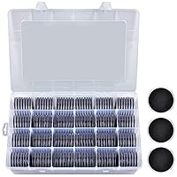 168 Pieces 46mm Coin Capsules with Foam Gasket and Plastic Storage Organizer Box, 6 Sizes (20/25/27/30/38/46mm) Coins Collector Case Holder for Coin Collection Supplies (Black)