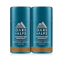 Oars + Alps Aluminum Free Deodorant for Men and Women, Dermatologist Tested and Made with Clean Ingredients, Travel Size, Bergamot Grove, 2 Pack, 2.6 Oz Each