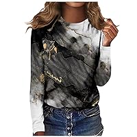XHRBSI Women's Fashion Casual Long Sleeve Solid Color Round Neck Pullover Top Blouse Plus Size Flannel Shirts for Women